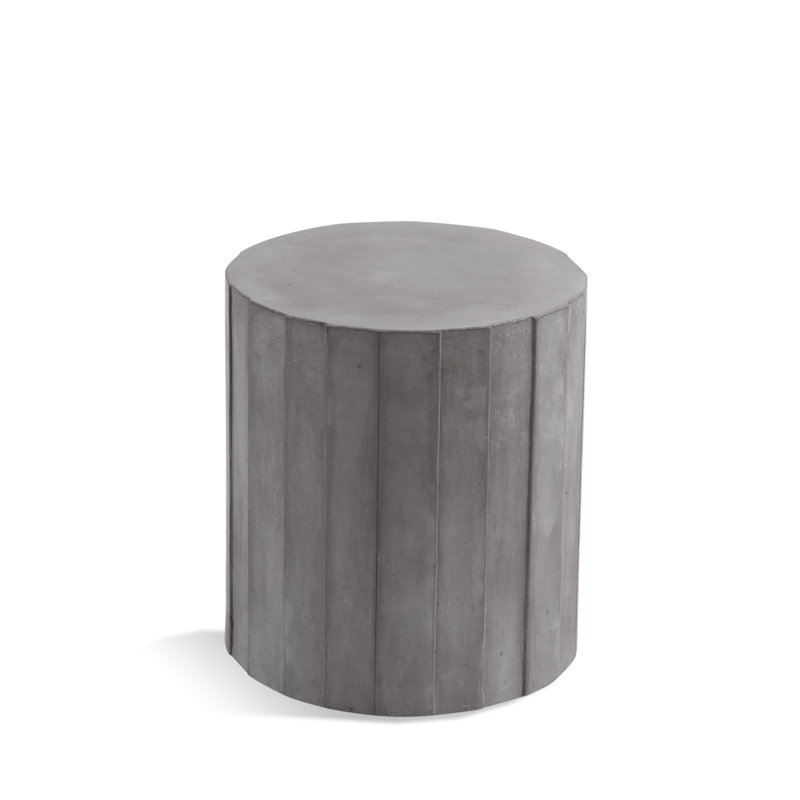 The Twillery Co.® Knoxville 100% Concrete Drum End Table | Wayfair